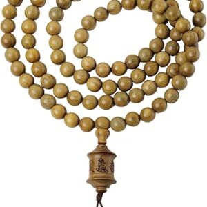 Green Sandalwood Mala Bead Necklace